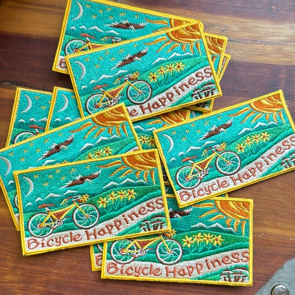 Bicycle Happiness patch SUNDAY RIDE artwork-sew on iron on supports education! - Picture 3 of 6